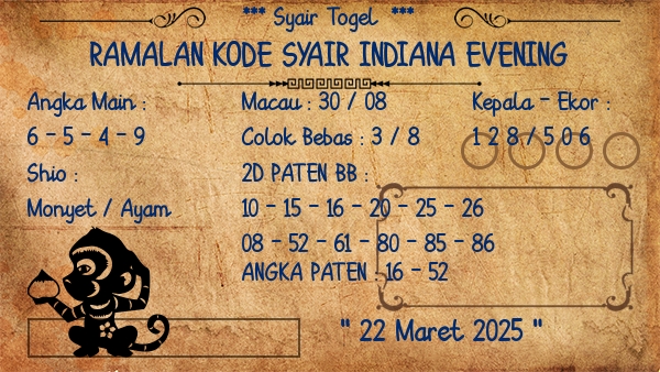 Prediksi Indiana Evening