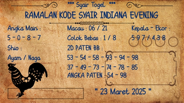 Prediksi Indiana Evening