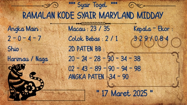 Prediksi Maryland Midday