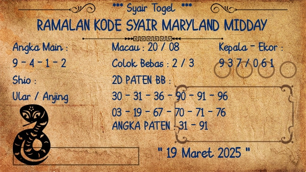 Prediksi Maryland Midday