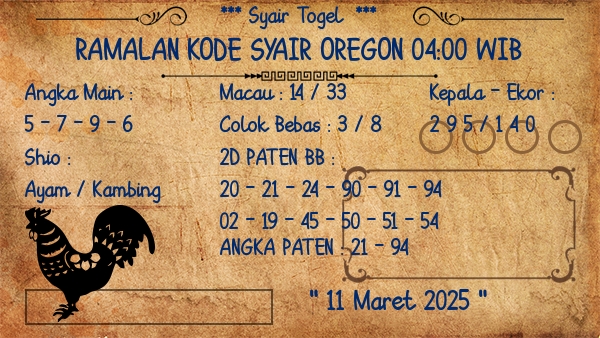 Prediksi Oregon 04:00 WIB