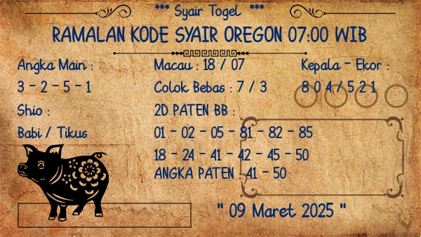 Prediksi Oregon 07:00 WIB