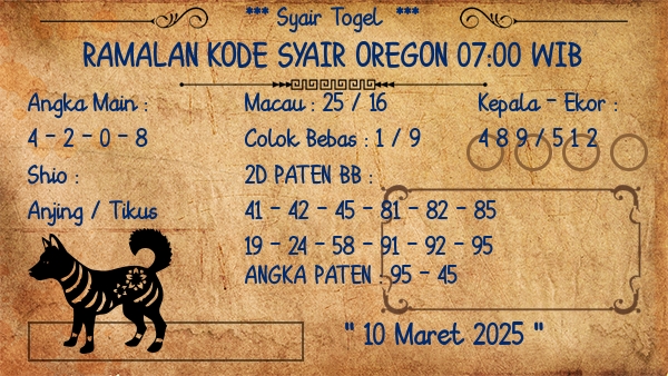 Prediksi Oregon 07:00 WIB