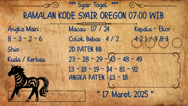 Prediksi Oregon 07:00 WIB