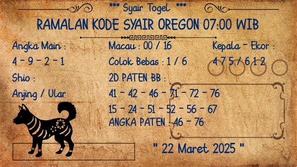 Prediksi Oregon 07:00 WIB