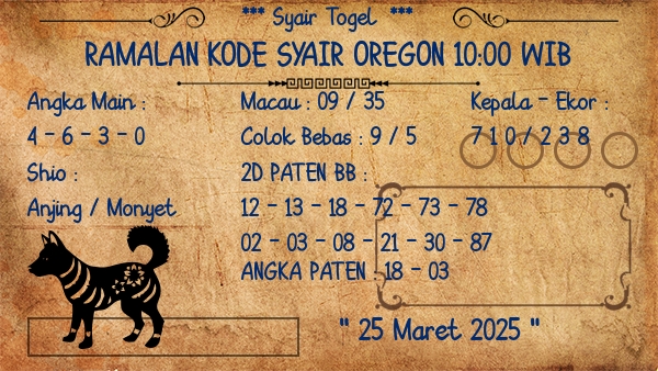 Prediksi Oregon 10:00 WIB