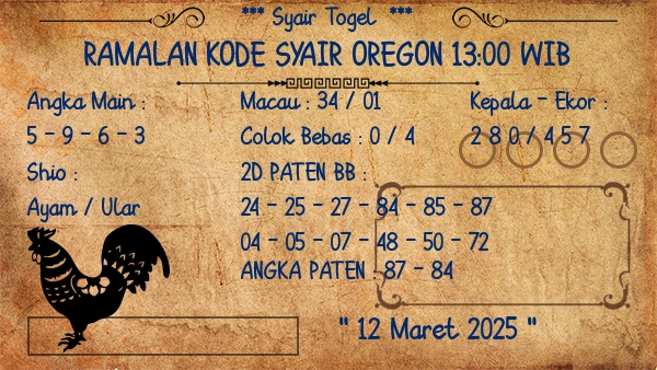 Prediksi Oregon 13:00 WIB