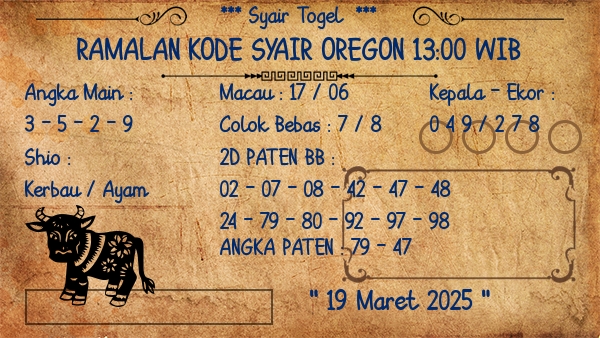Prediksi Oregon 13:00 WIB