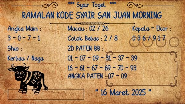 Prediksi San Juan Morning