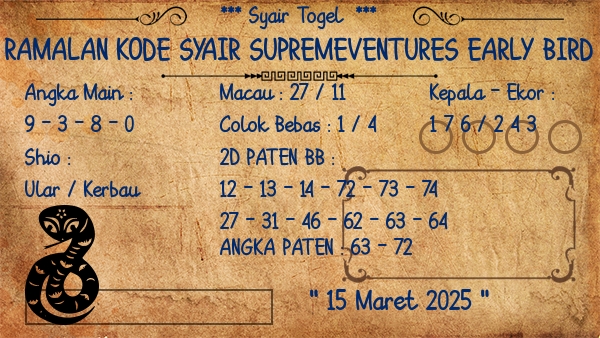 Prediksi Supremeventures Early Bird