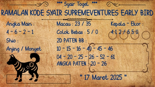 Prediksi Supremeventures Early Bird