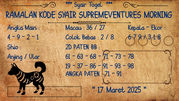 Prediksi Supremeventures Morning