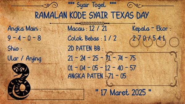 Prediksi Texas Day