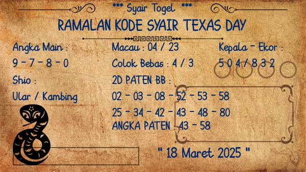 Prediksi Texas Day