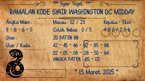 Prediksi Washington Dc Midday