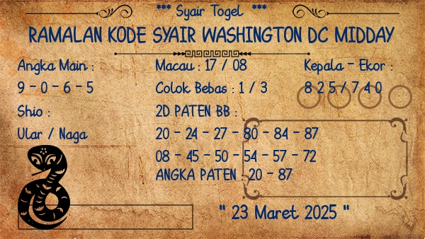 Prediksi Washington Dc Midday