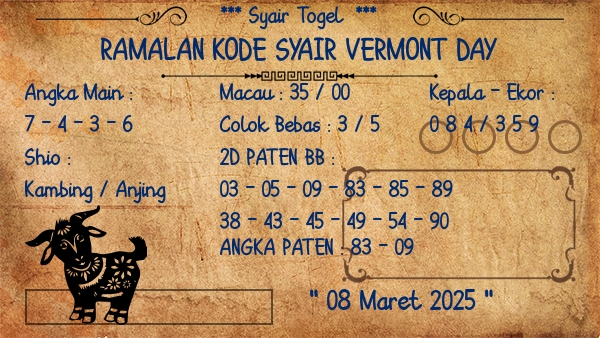Prediksi Vermont Day
